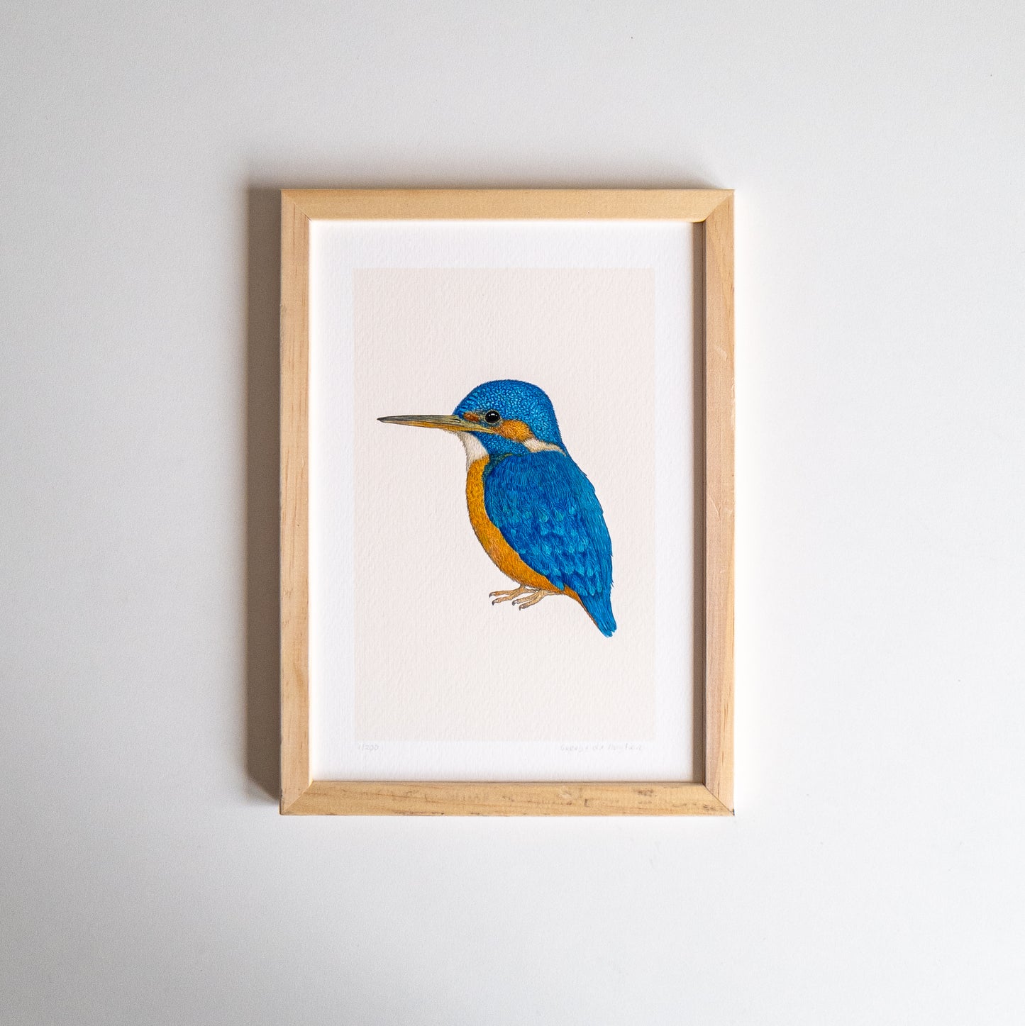 Fine art print BLUE in houten lijst (A5)