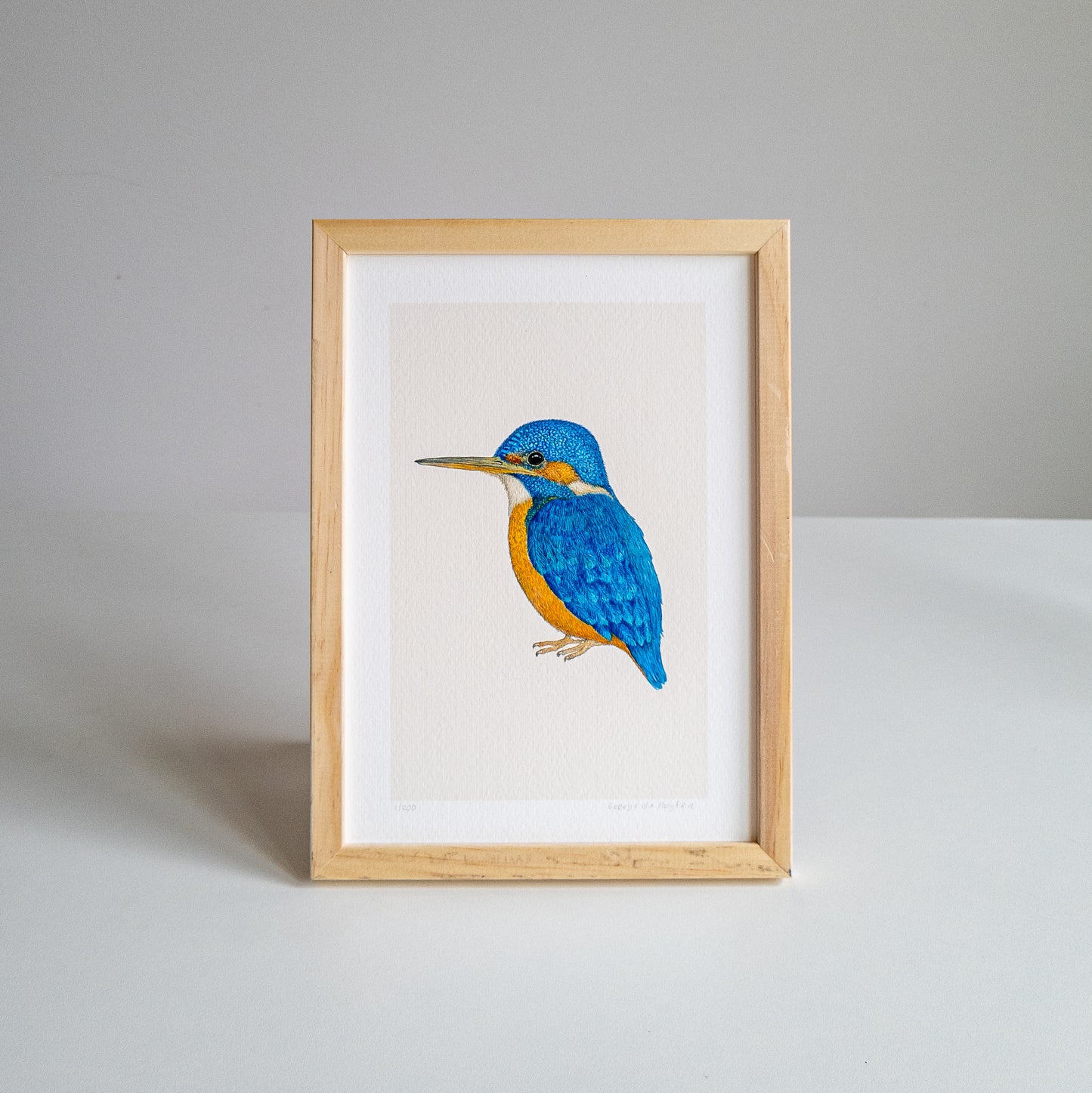 Fine art print BLUE in houten lijst (A5)